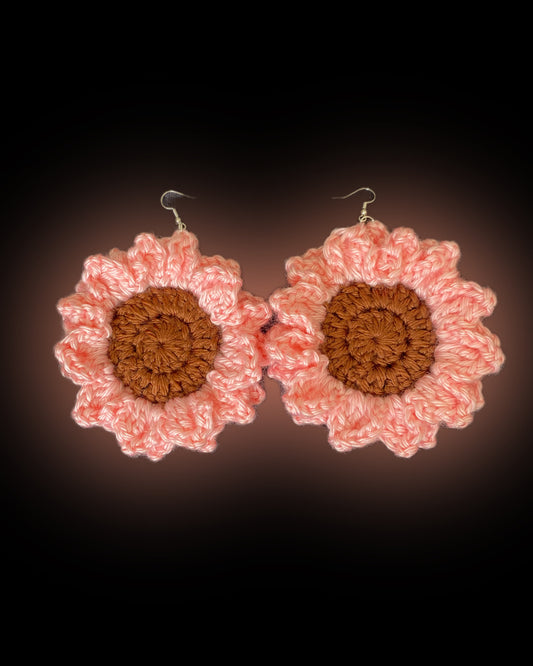 Peach Flower Earrings